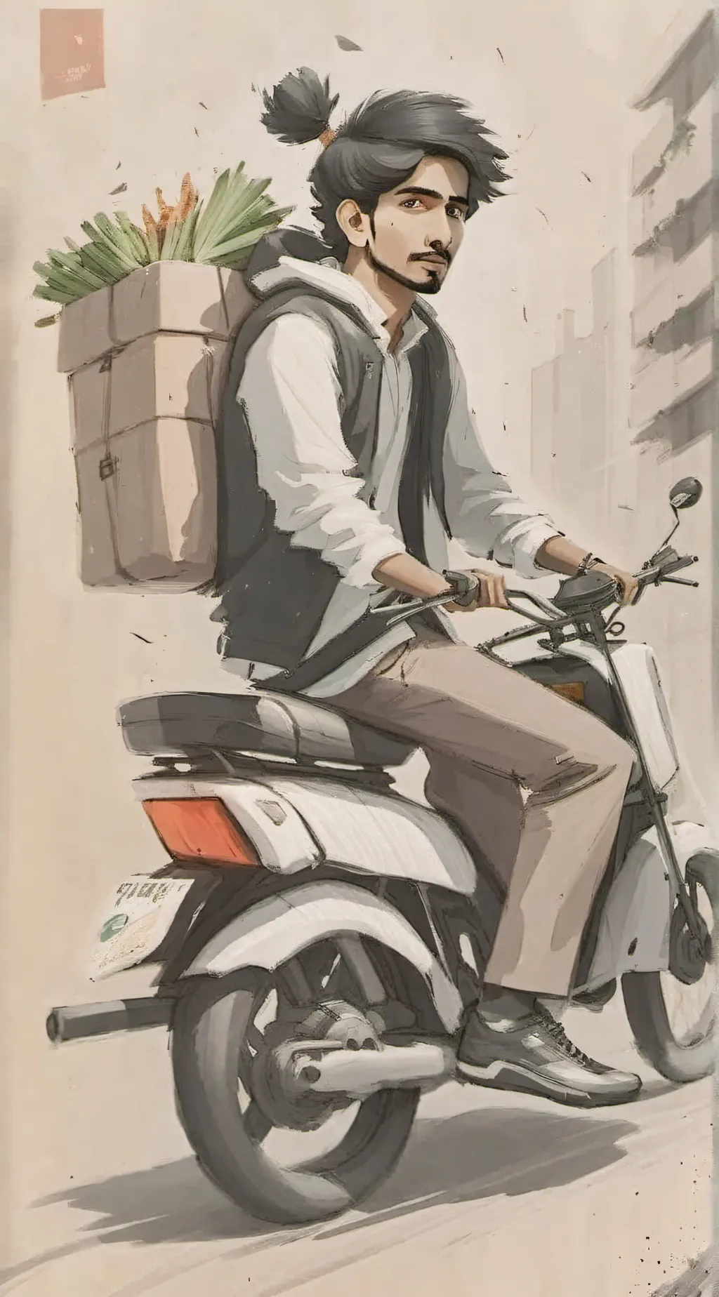 ai character: Uber eats guy Amir background