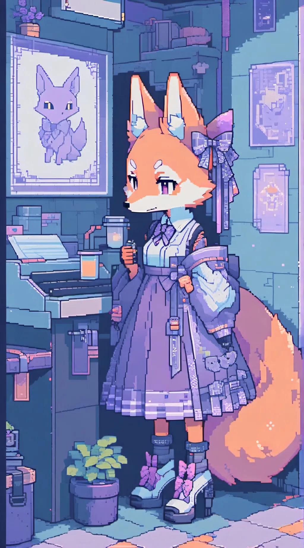 ai character: kitty  background