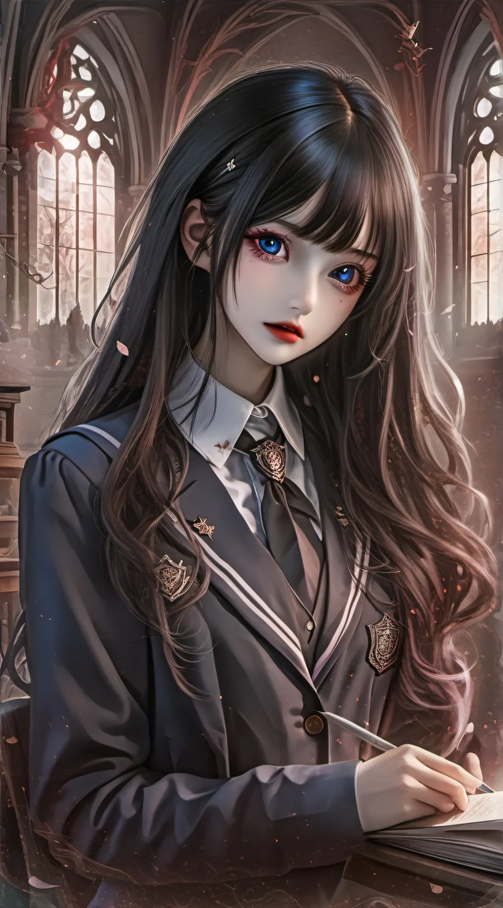 ai character: High school girl background