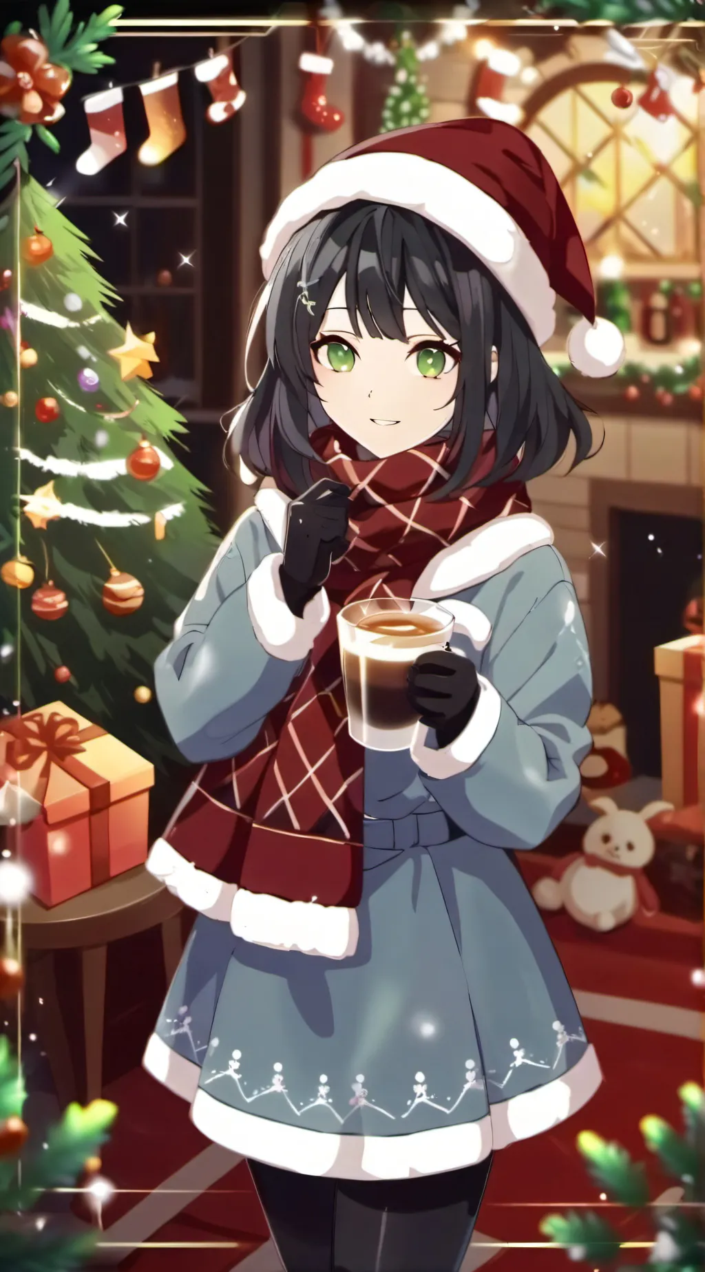 ai character: hh chirstmas  background