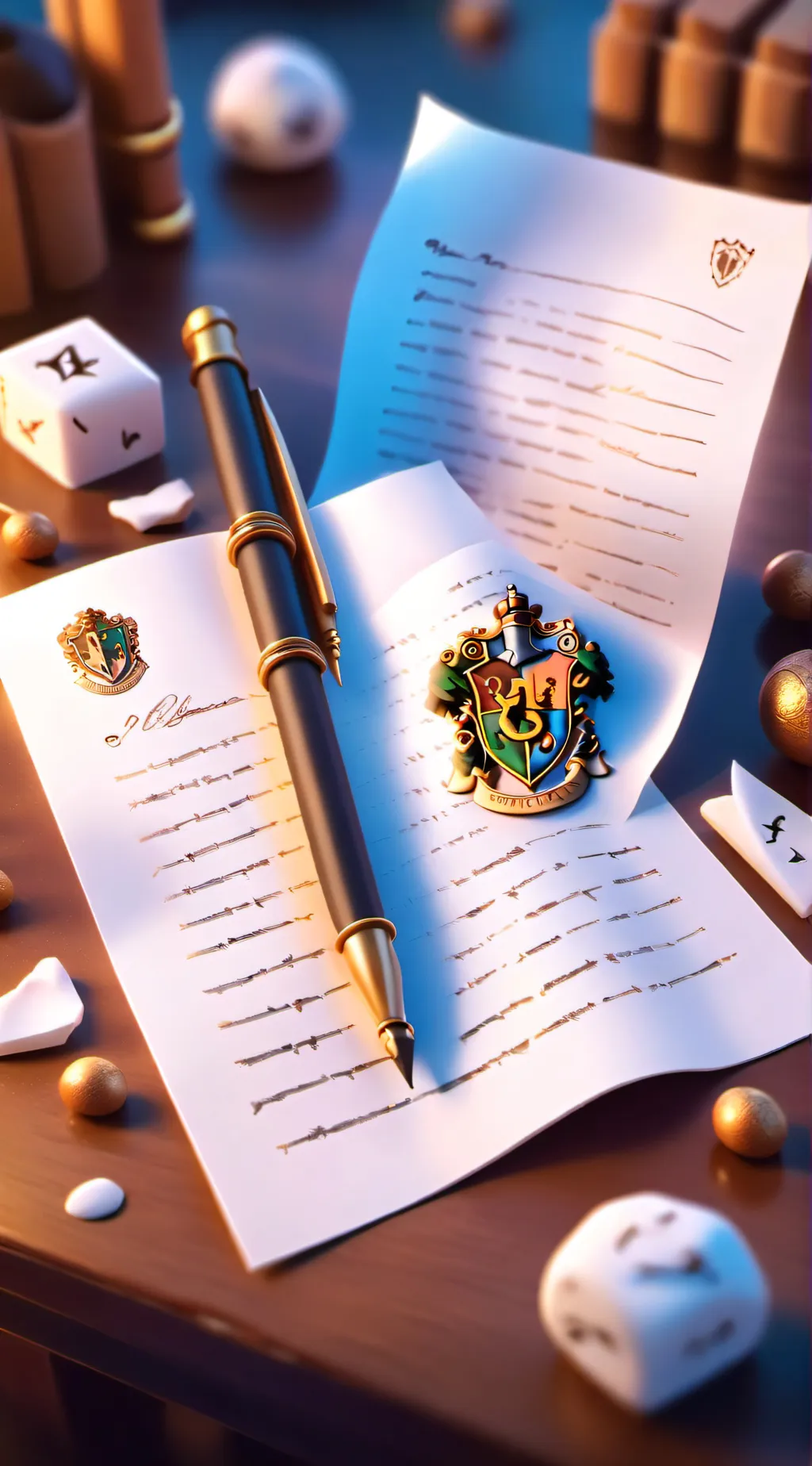 ai character: Hogwarts letter background