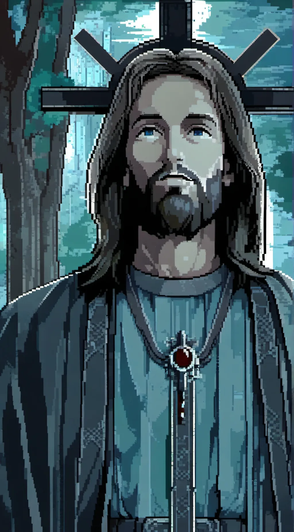 ai character: Jesus background