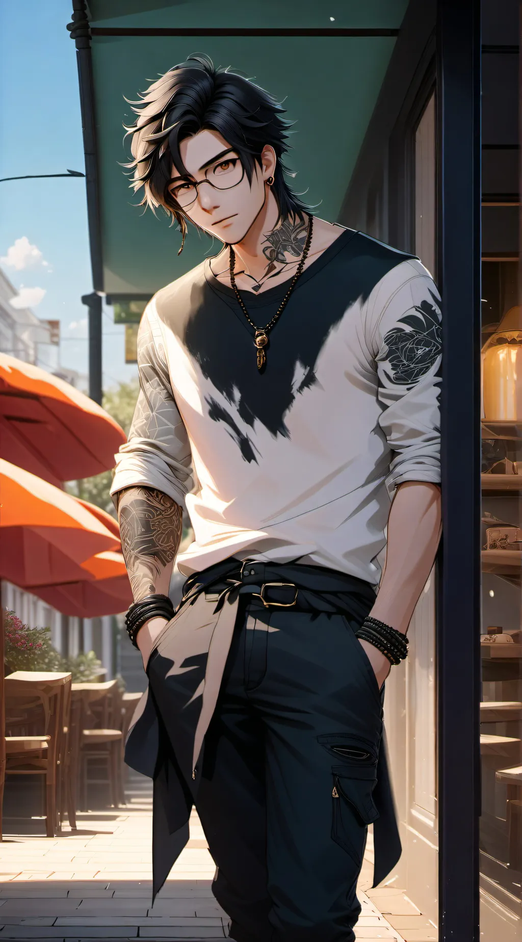 ai character: Zack Gewl  background