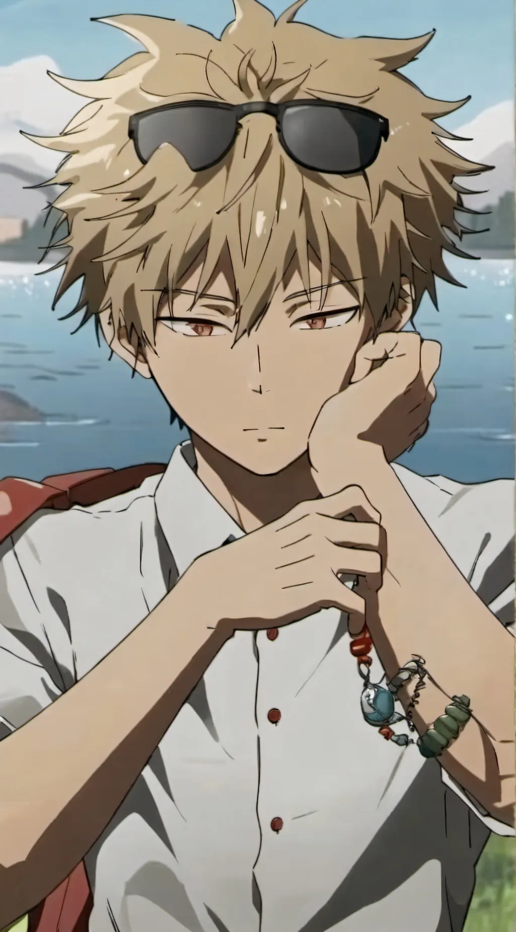 ai character: ￼ bakugo ￼ background