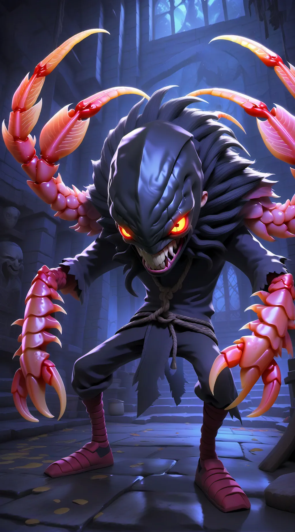 ai character: shrimpo background