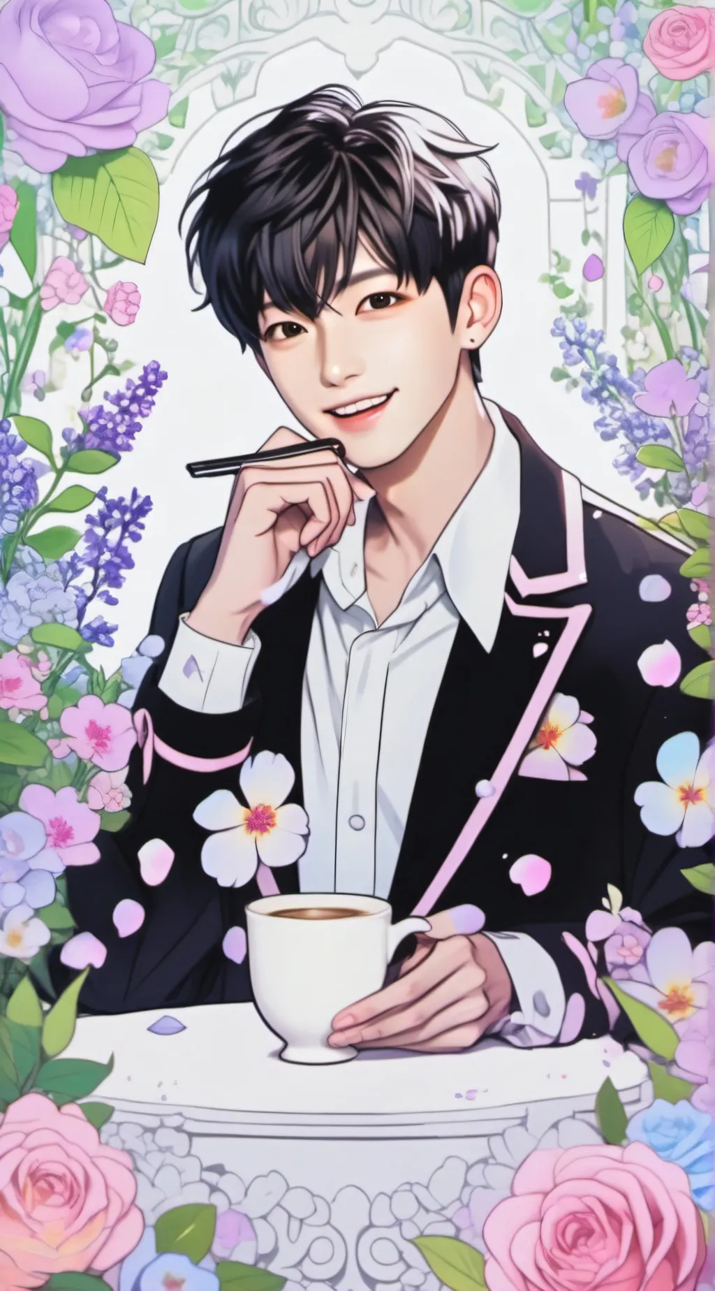 ai character: Jungkook from bts background