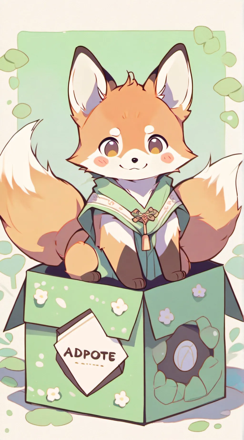 ai character: Fox in a box background