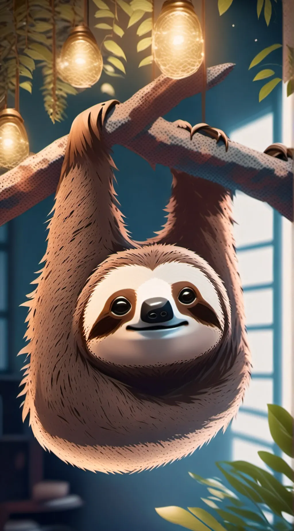 ai character: Slothy McSlothFace background