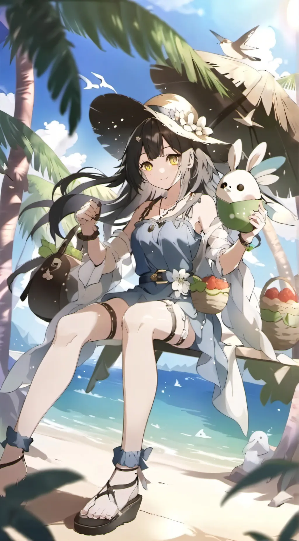 ai character: MHA (Beach) background