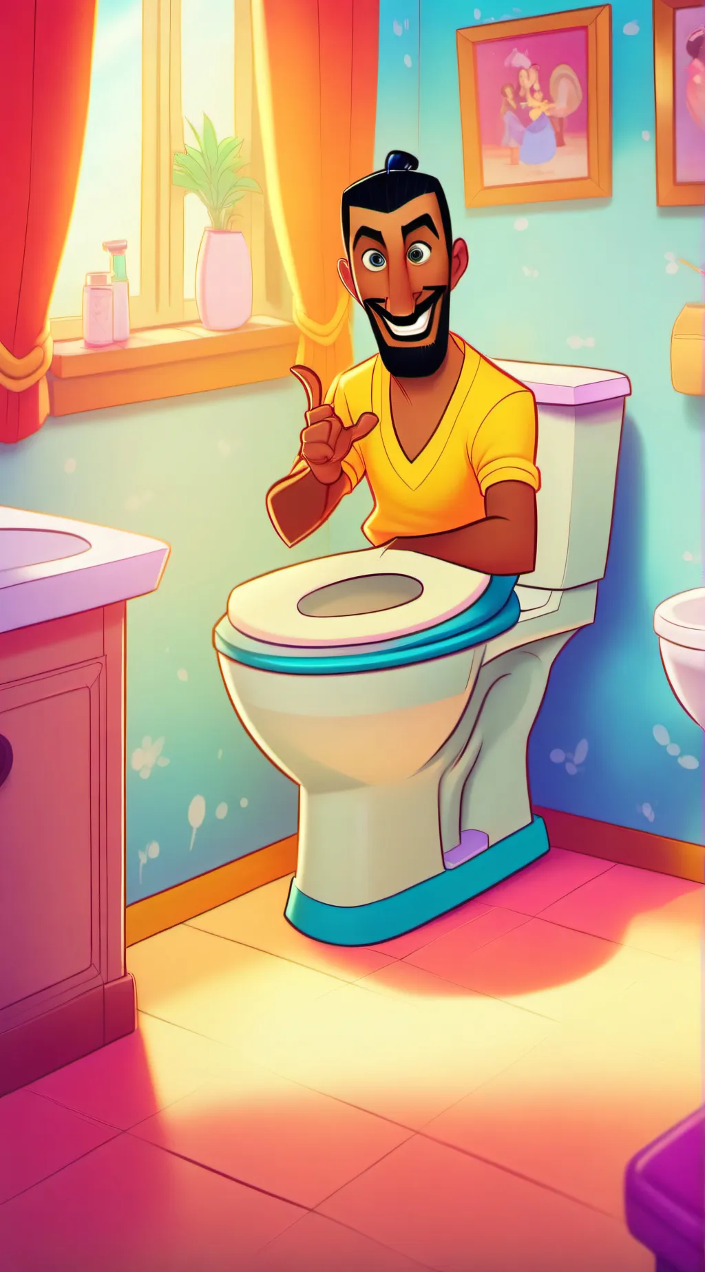ai character: toilet  background