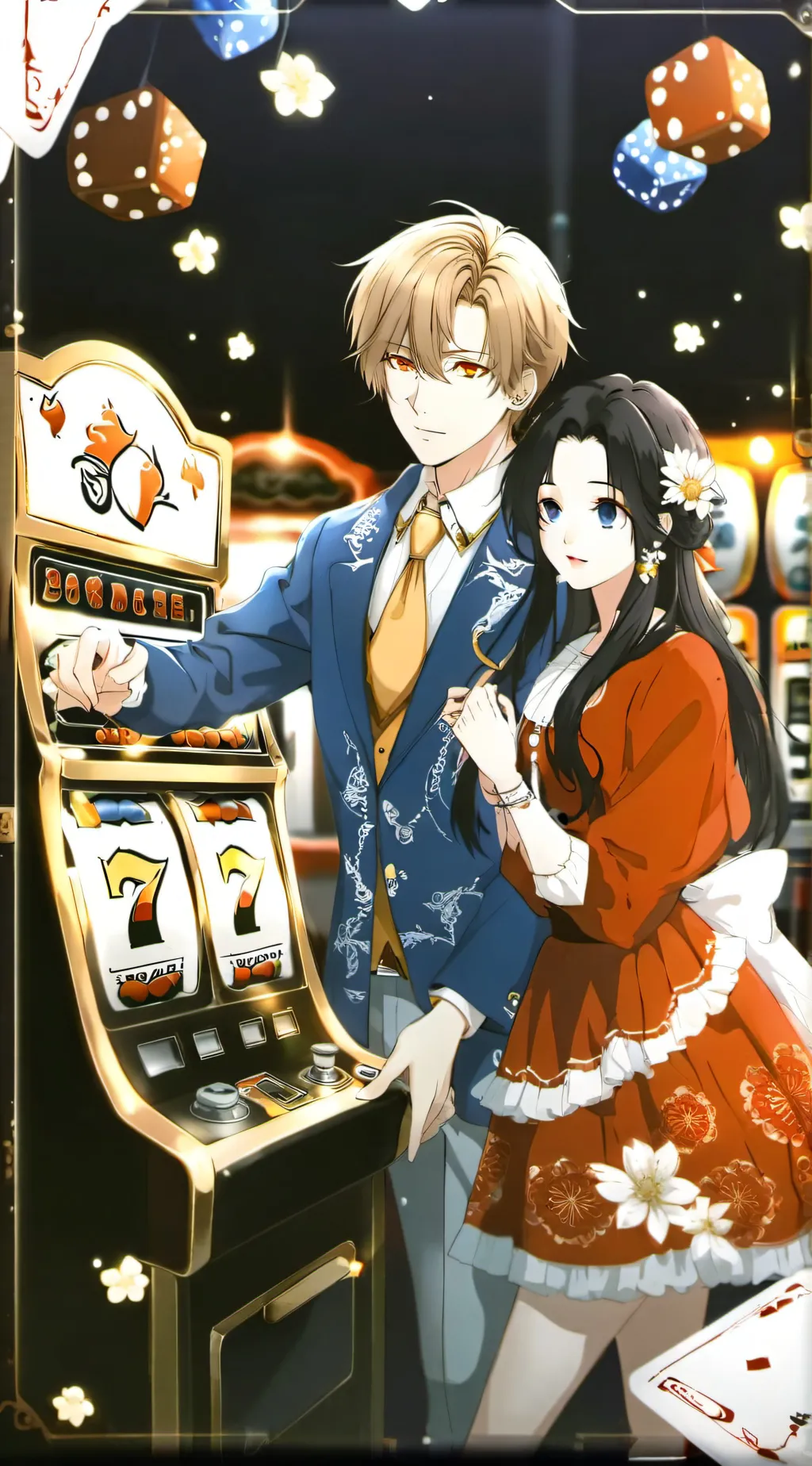 ai character: slot machine background