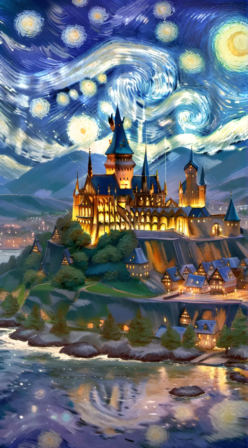 ai character: Hogwarts  background