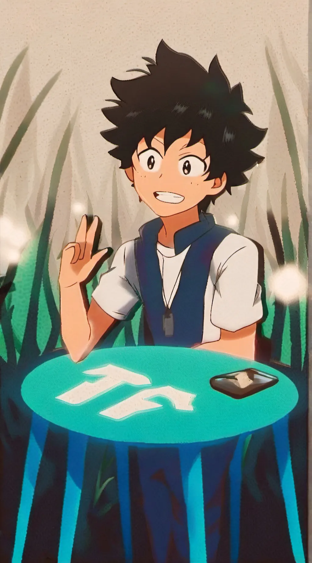 ai character: Deku  background