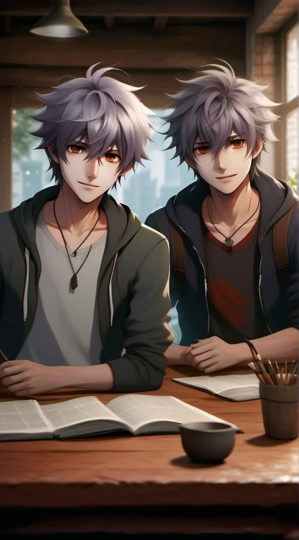 ai character: -carlos y Benjami- background