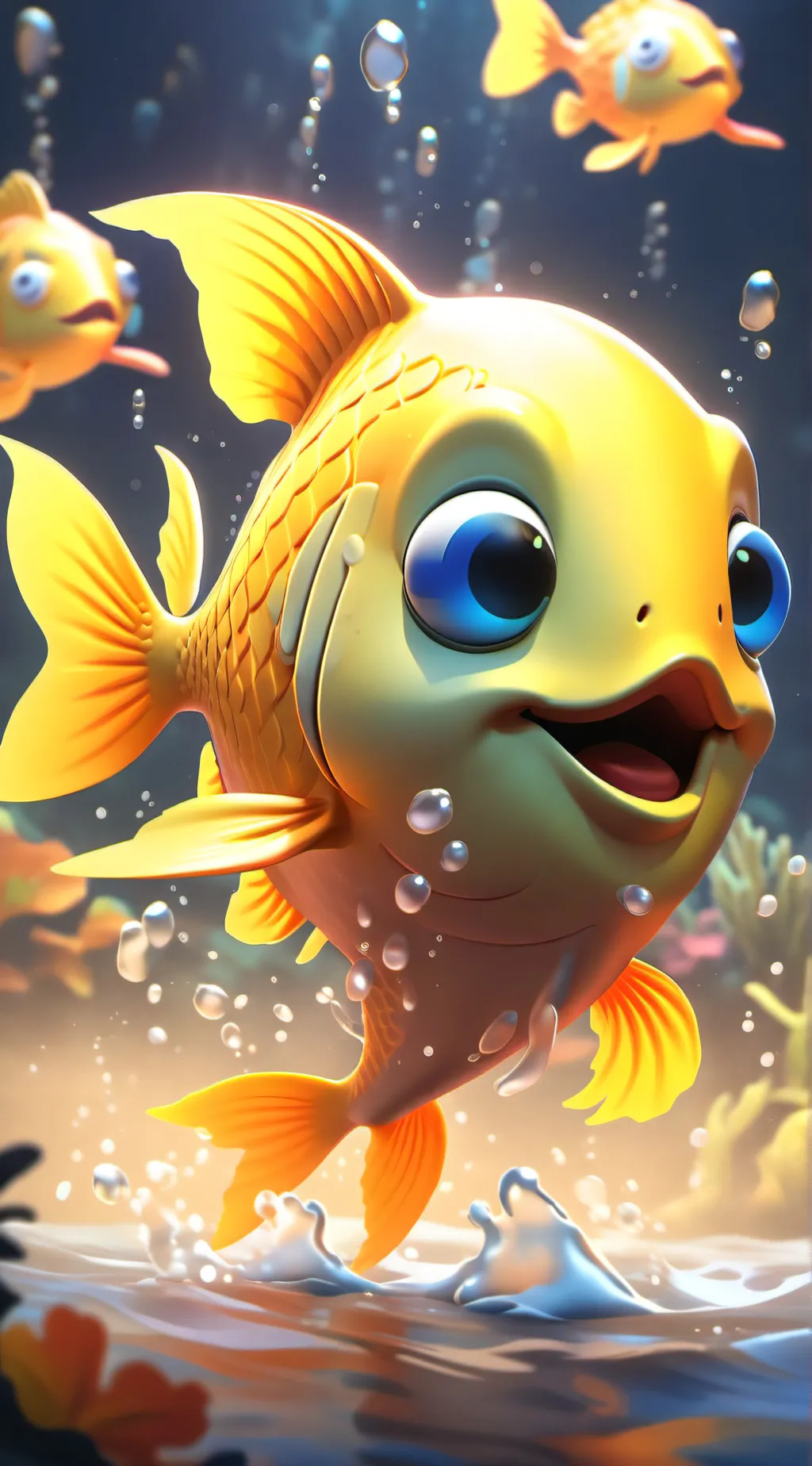 ai character: Freddi Fish  background