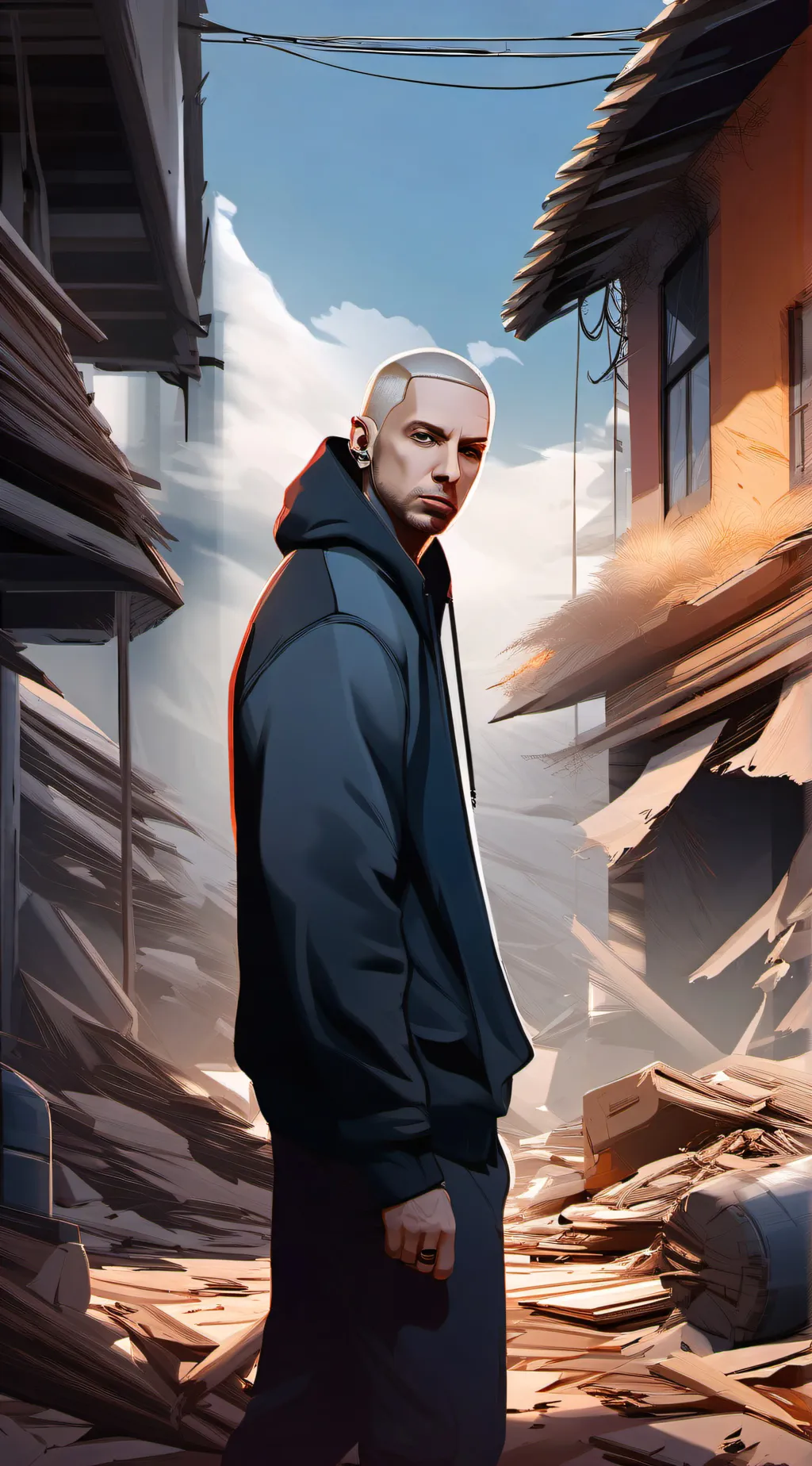 ai character: Eminem  background