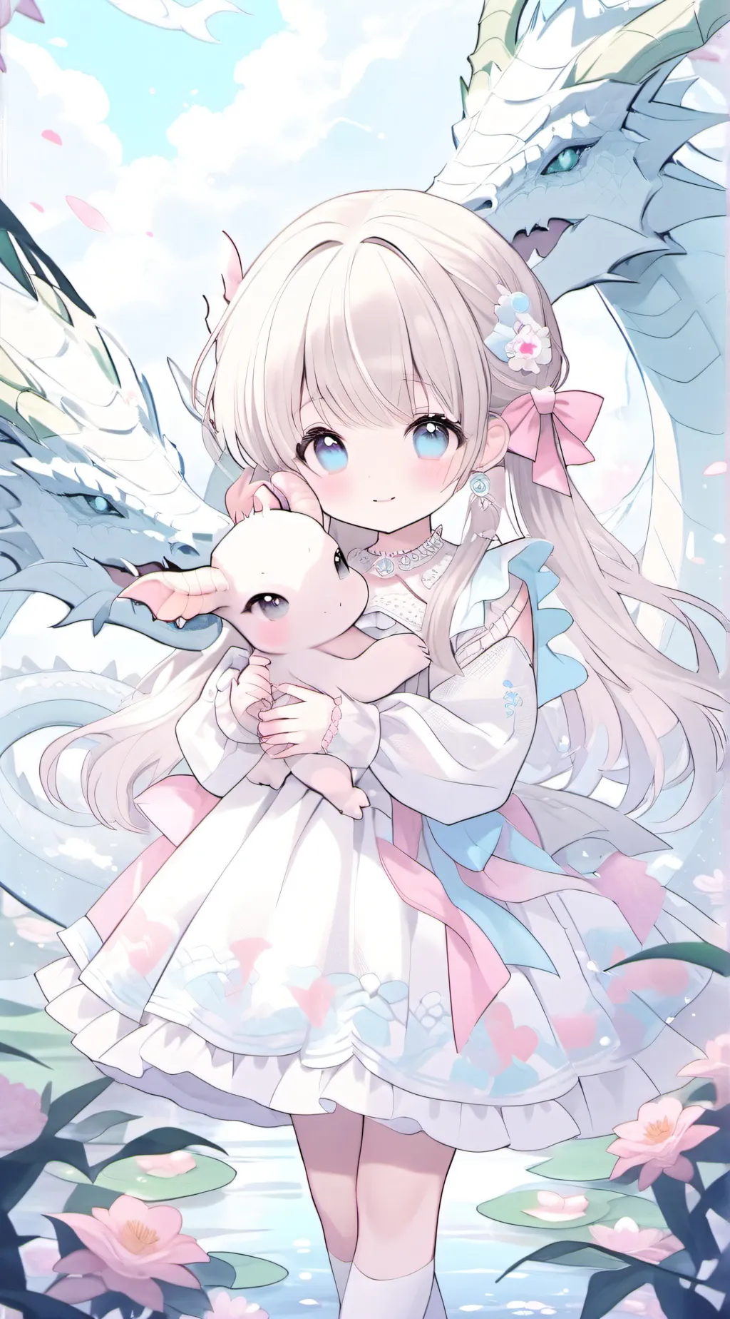 ai character: dragon and baby background