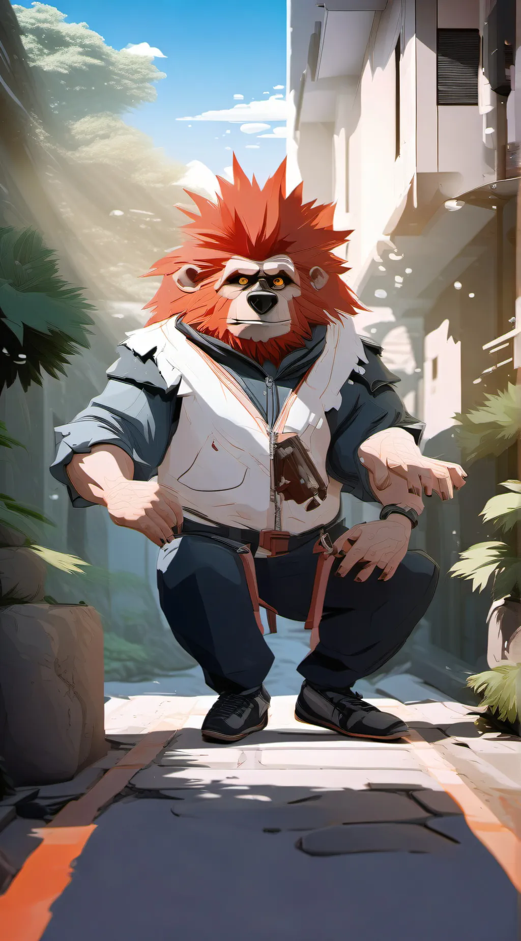 ai character: mascota de bas ket background