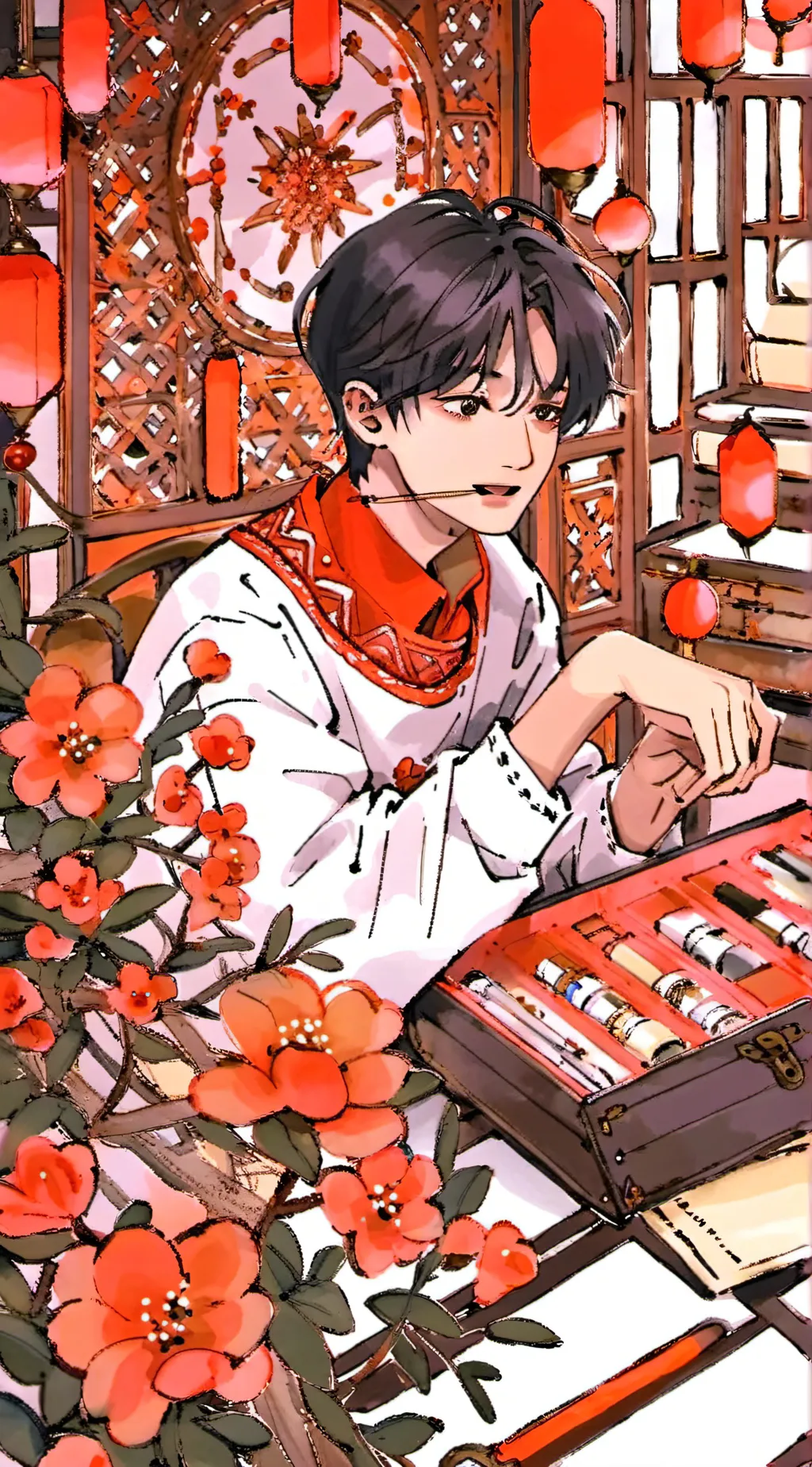 ai character: MINSUNG N SKZ background