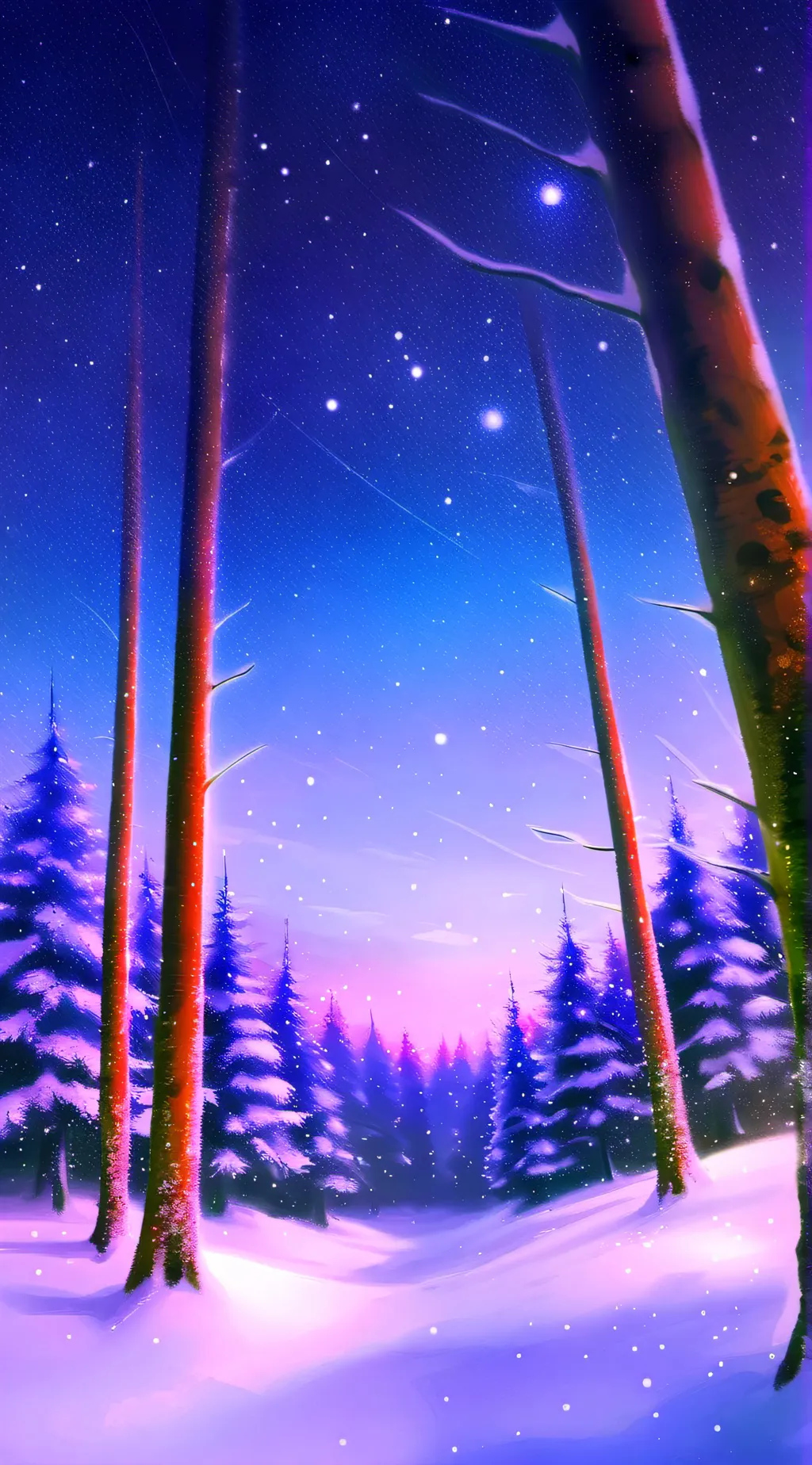 ai character: Fpe snow forest background