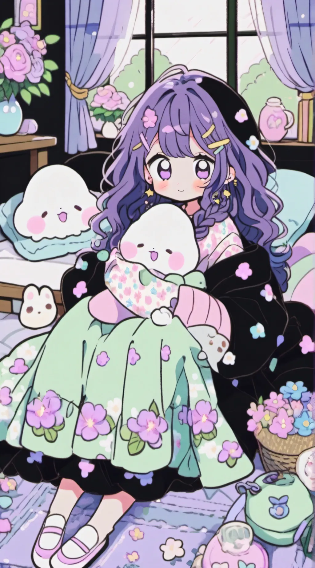 ai character: Mm2 sleepover background