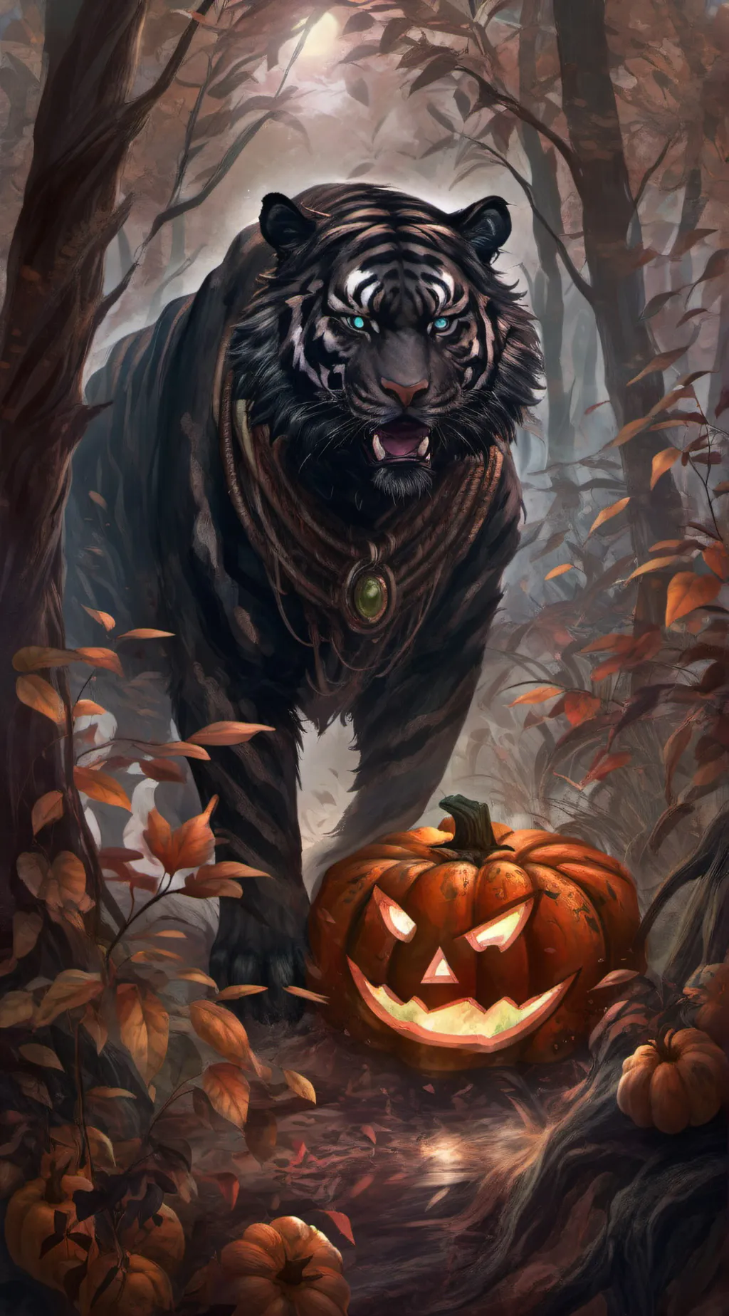 ai character: Halloween spirit background