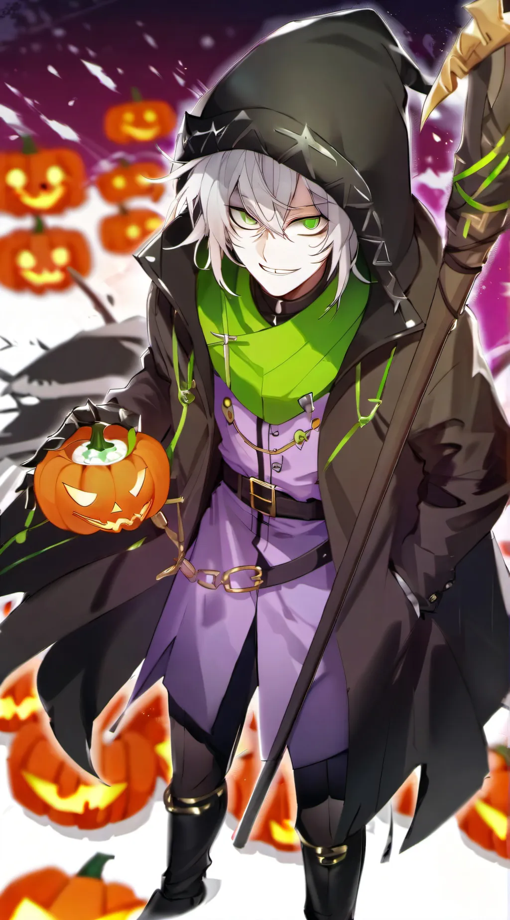 ai character: HALLOWEEN REAPER background