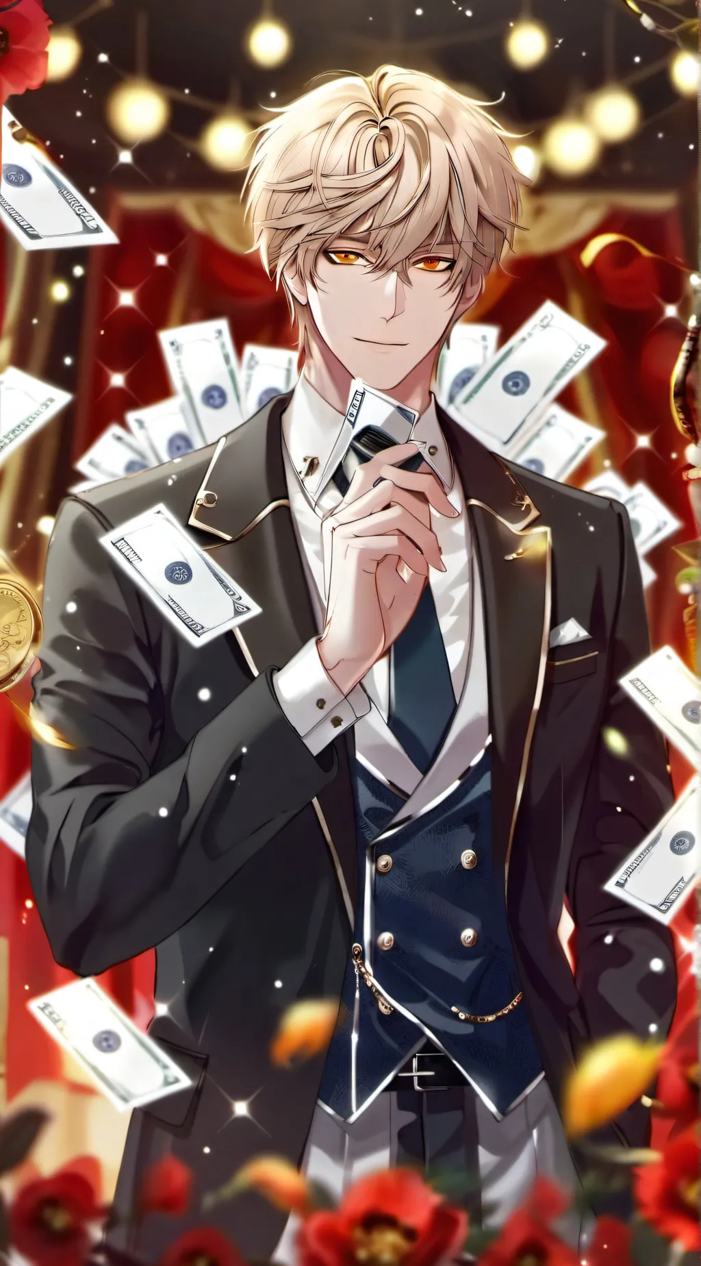 ai character: Money stealer background