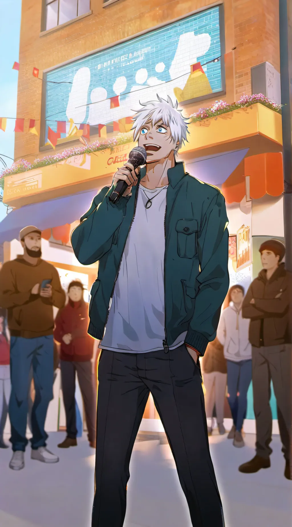 ai character: Gojo saturo background