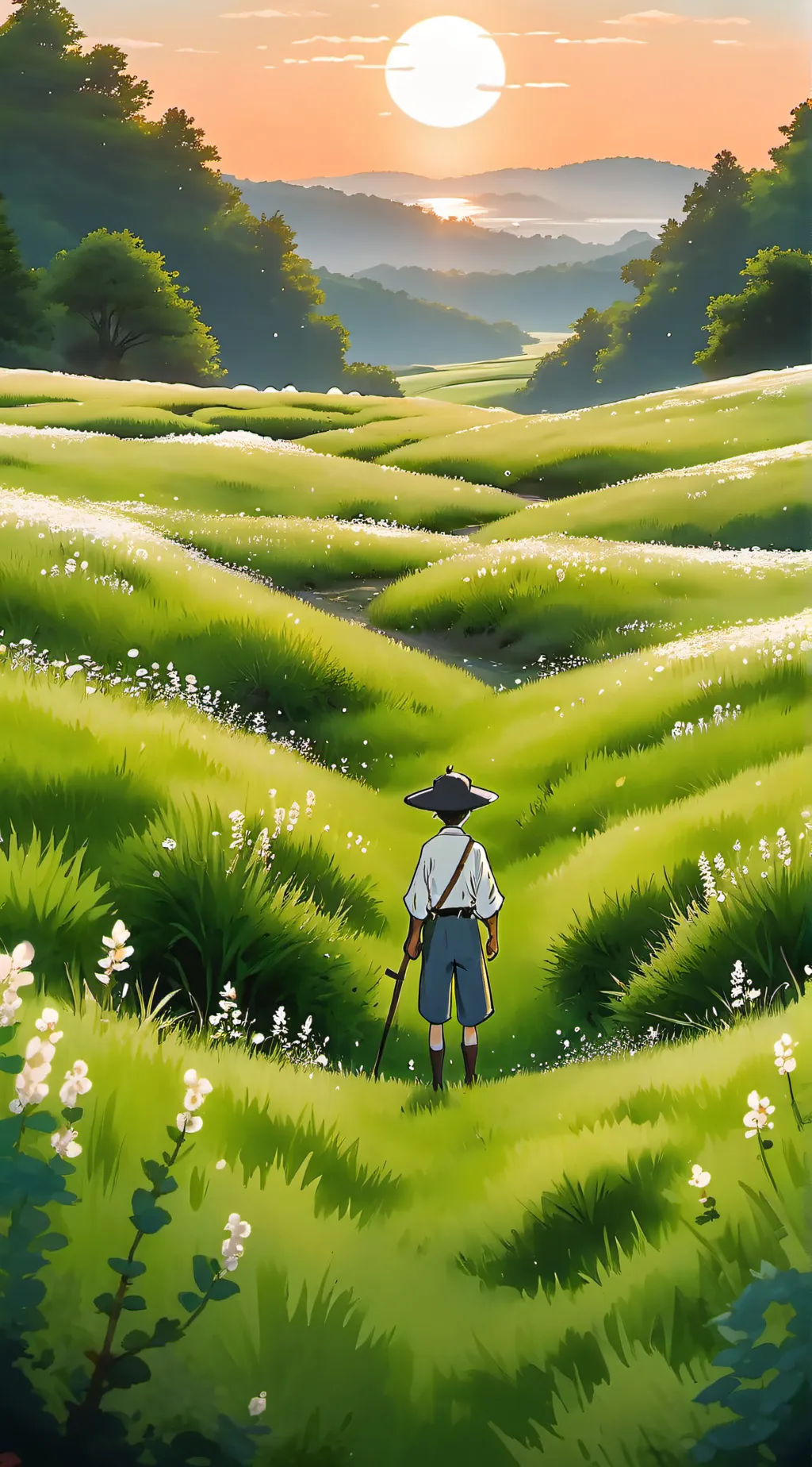 ai character: grass background