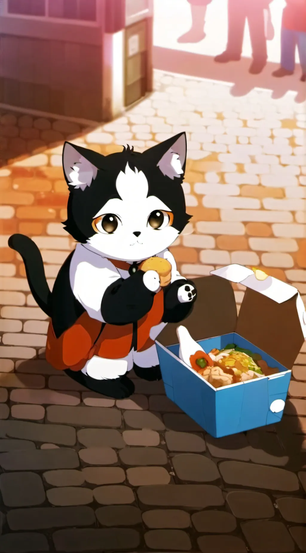 ai character: Obdachlose Katze background