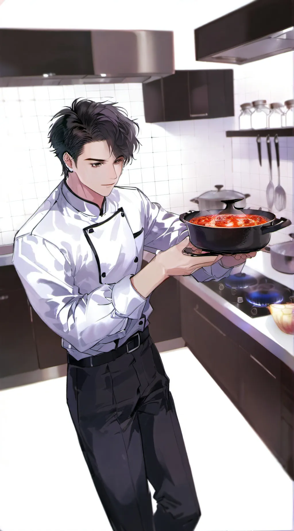 ai character: Mafia chef ￼ background