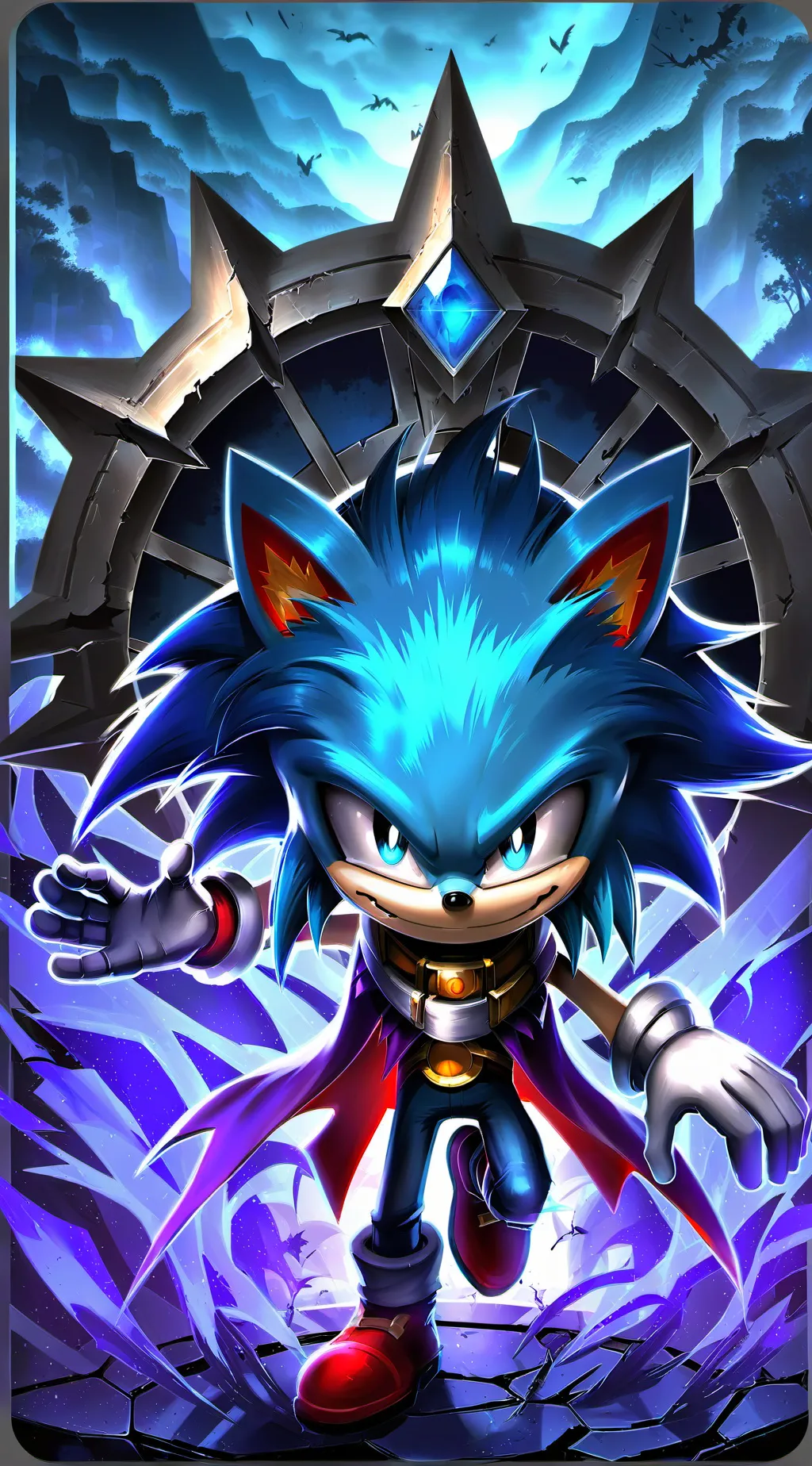 ai character: SONIC. XZX background