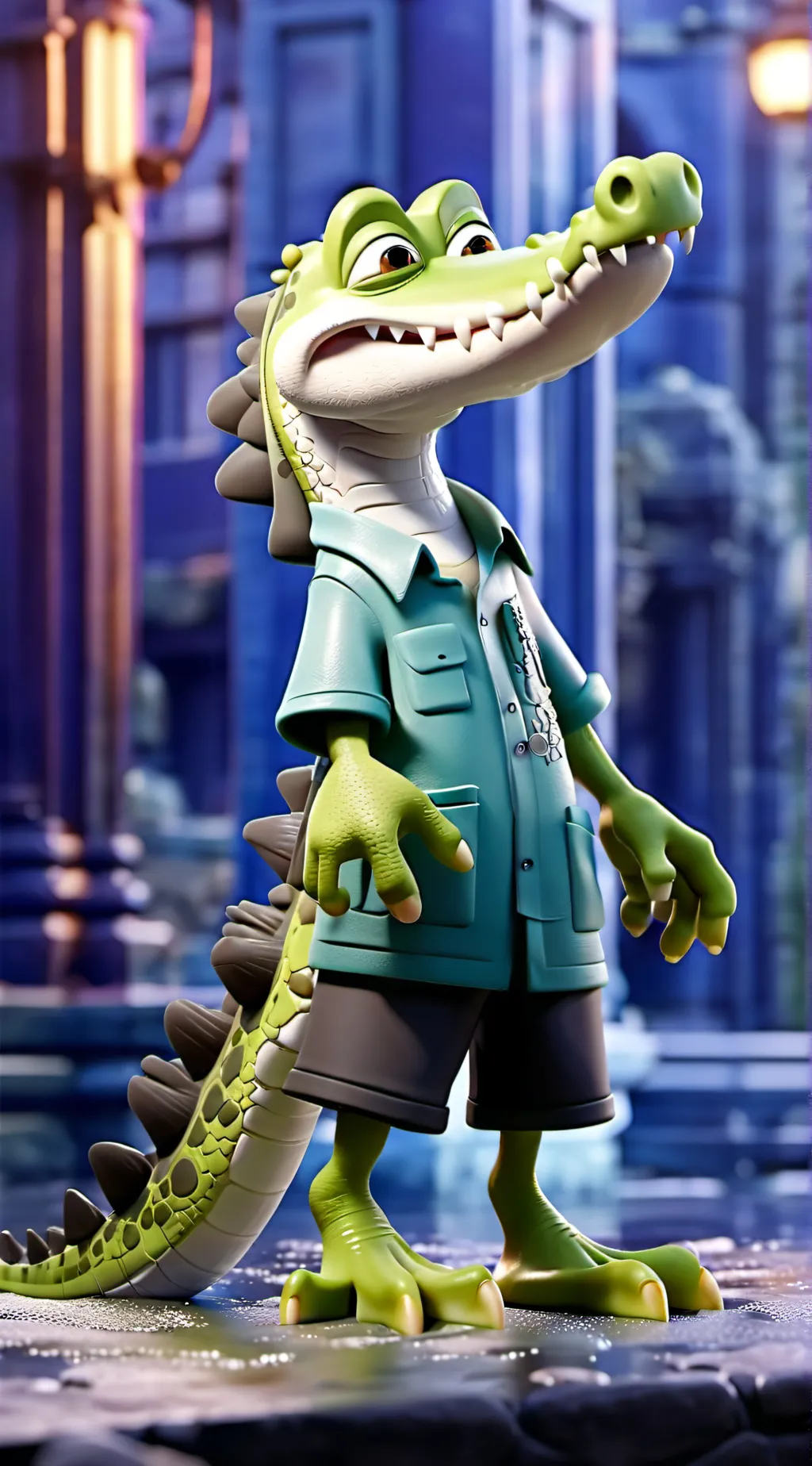 ai character: Croc background