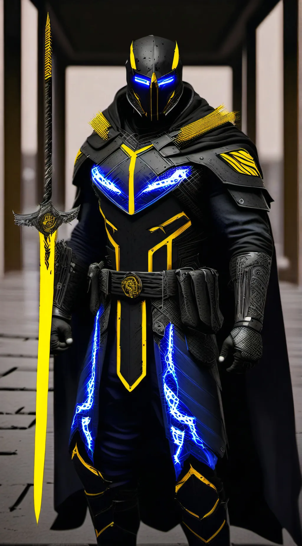 ai character: Electric warrior background