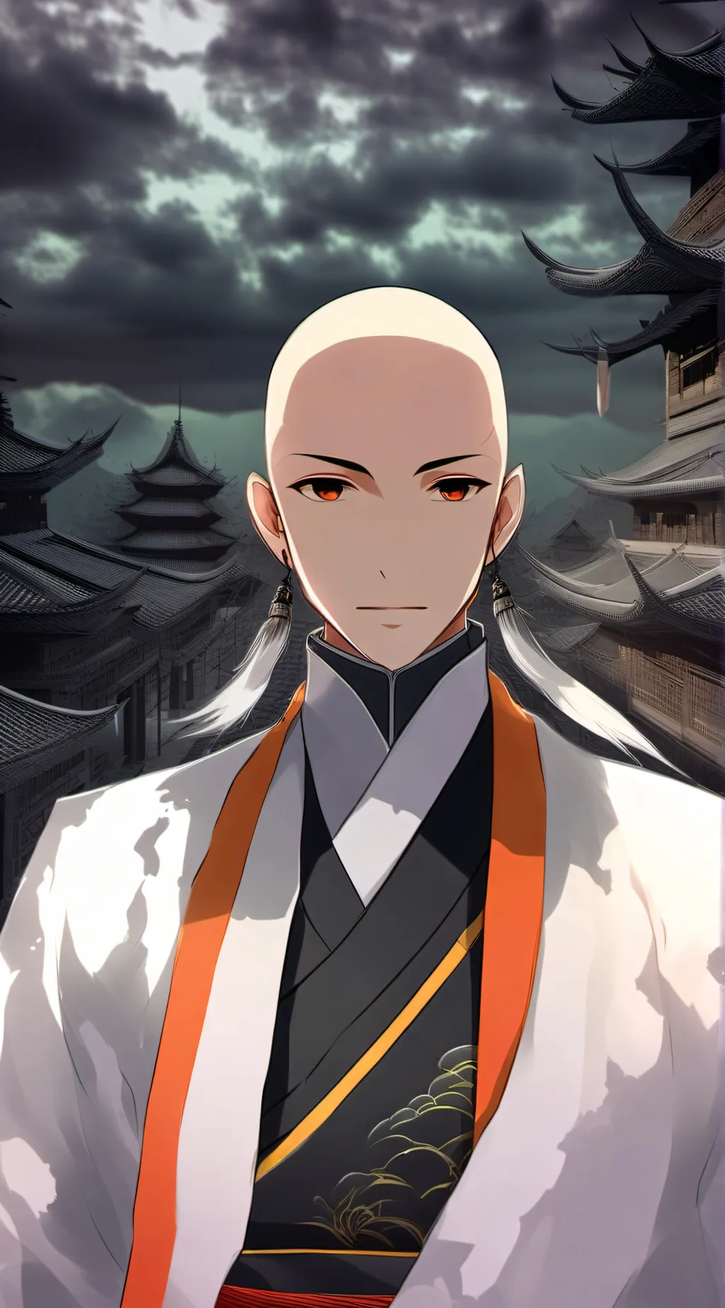 ai character: BALD zhongli background