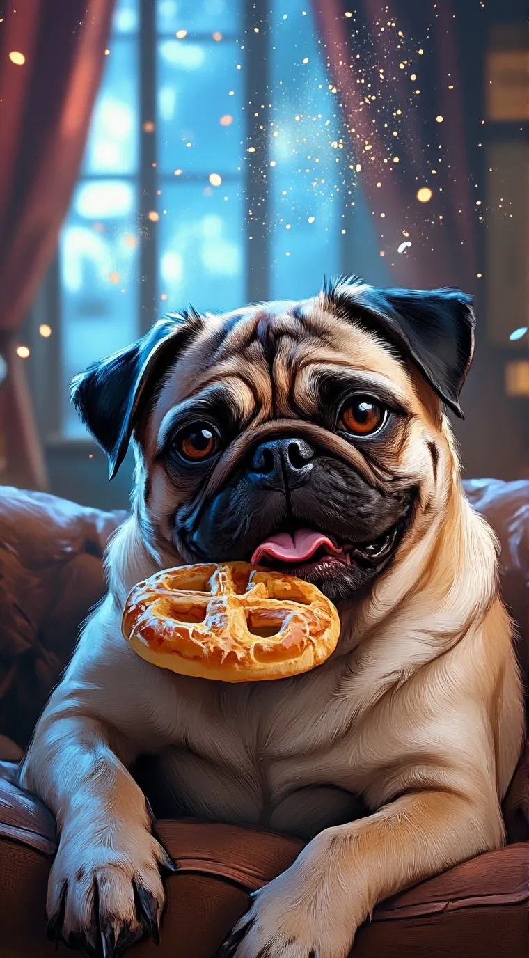 ai character: la vida de un pug  background