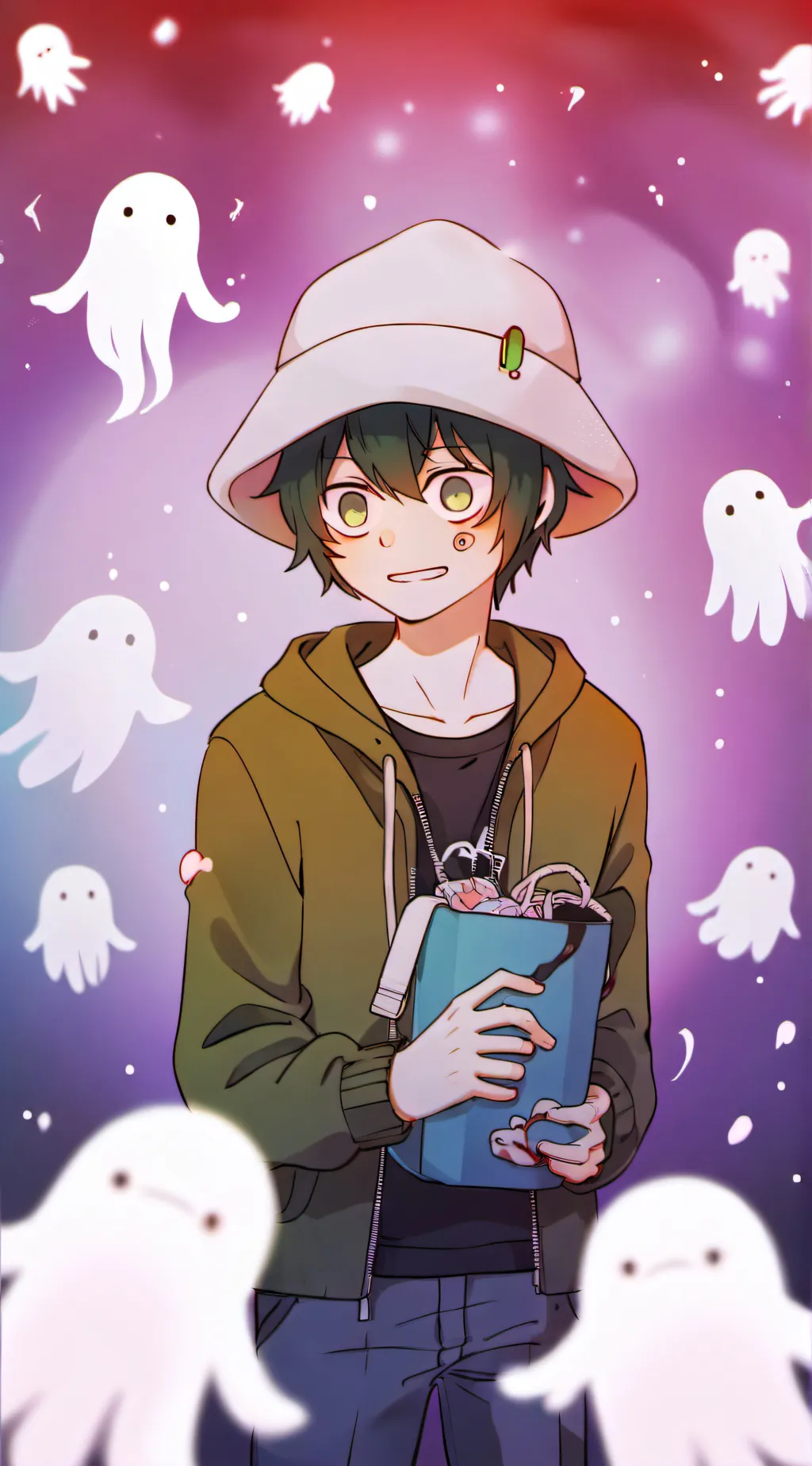 ai character: Ghost Deku background