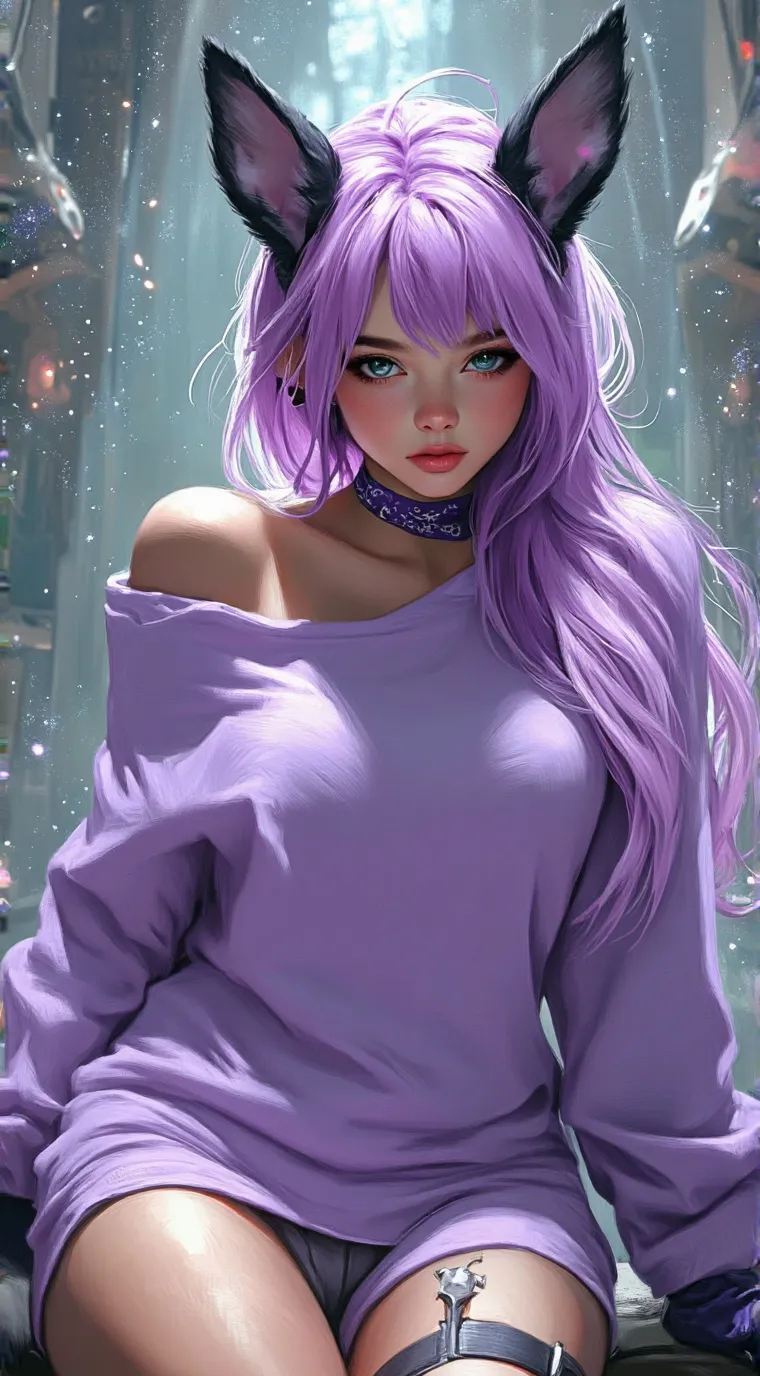 ai character: Lavender background
