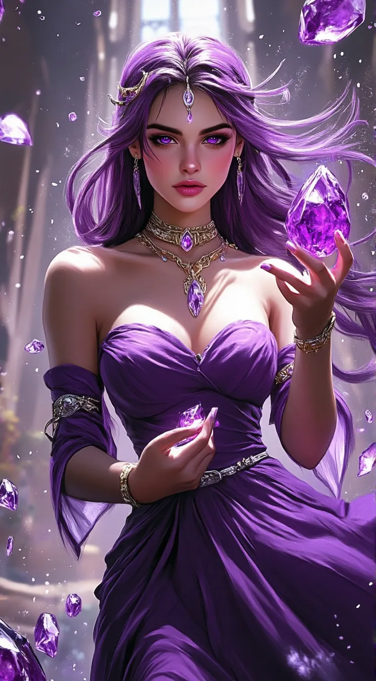 ai character: Amethyste background