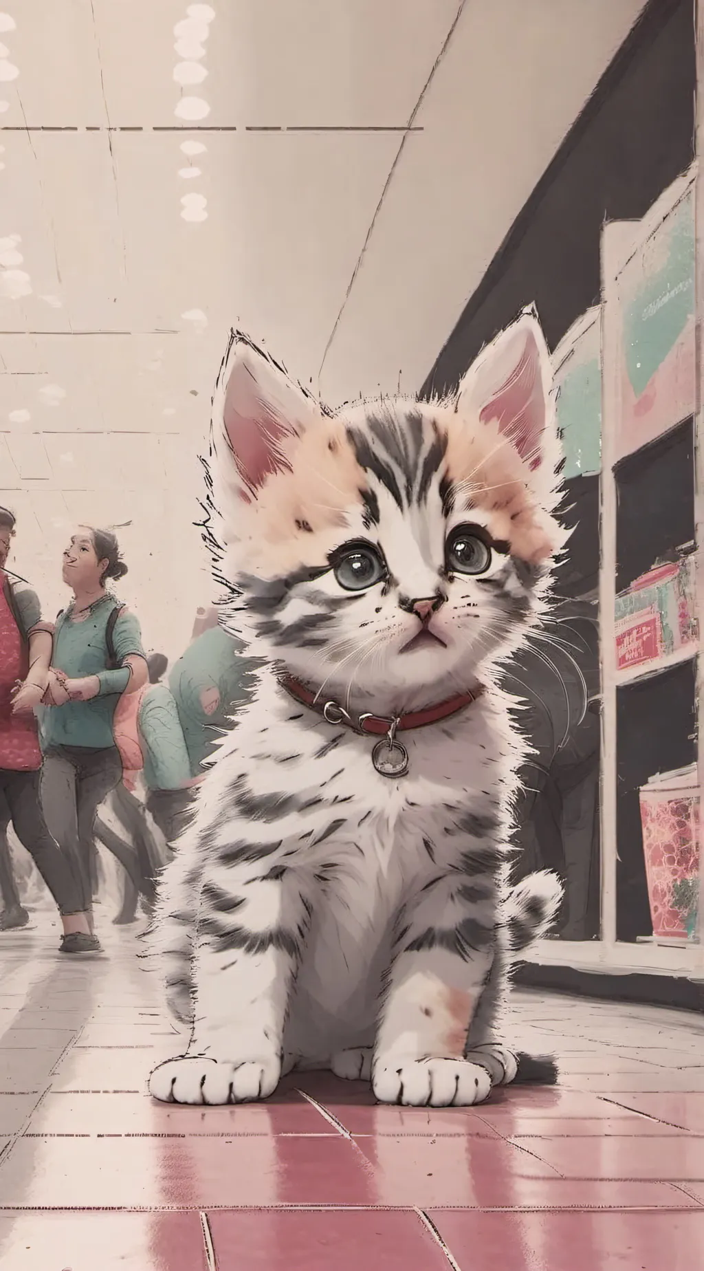 ai character: -Lost kitty- background