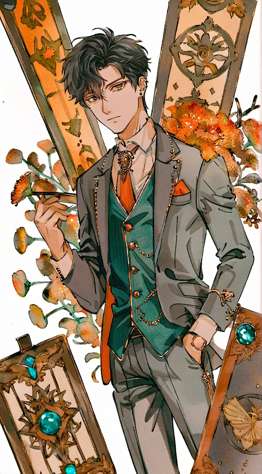 ai character: Manson.  background