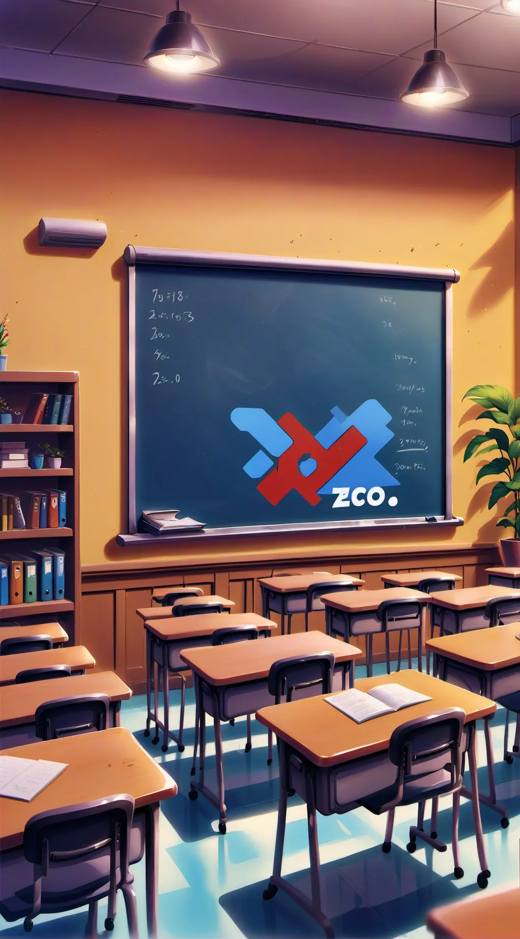 ai character: A day at Shcool  background