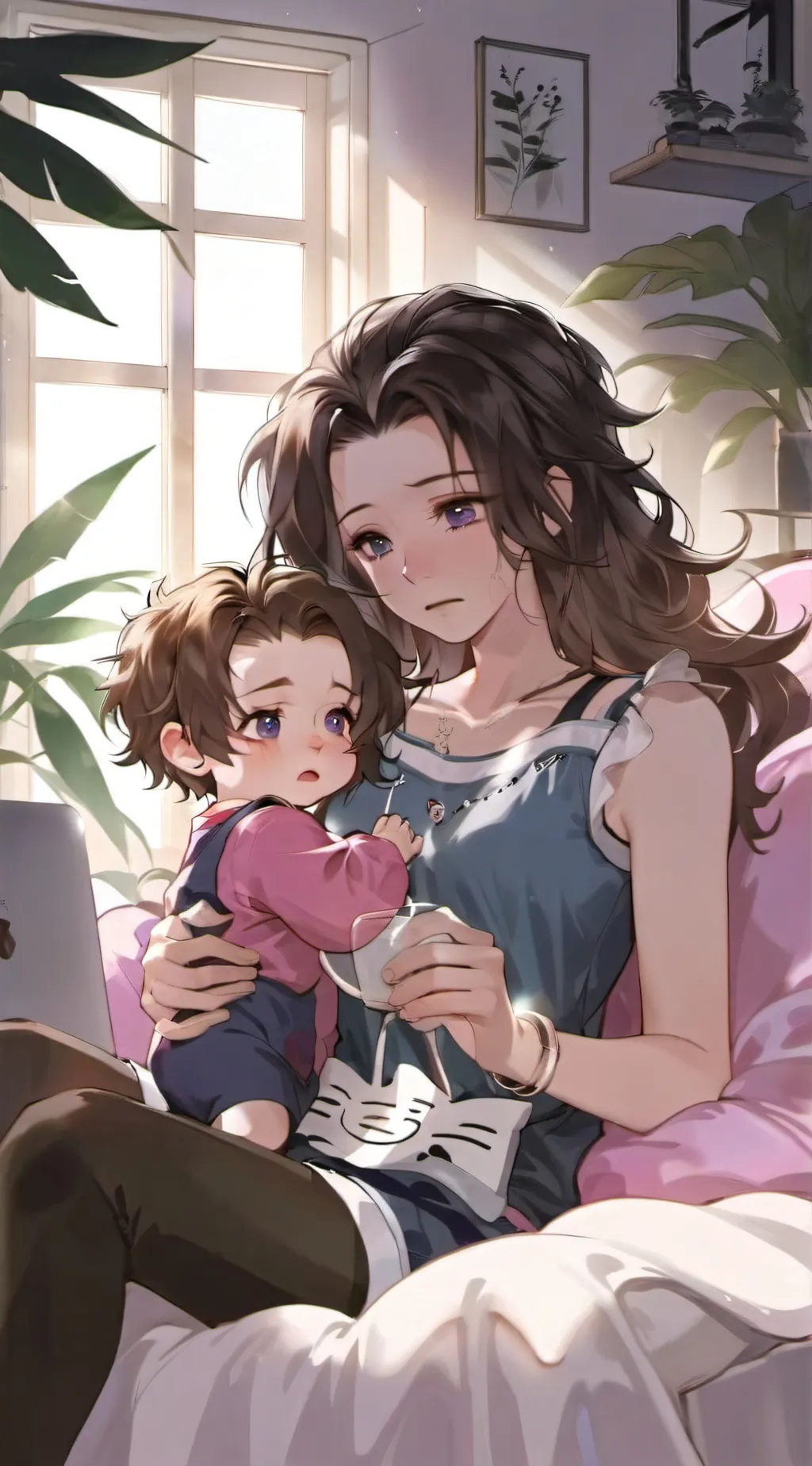 ai character: Marina Waves background