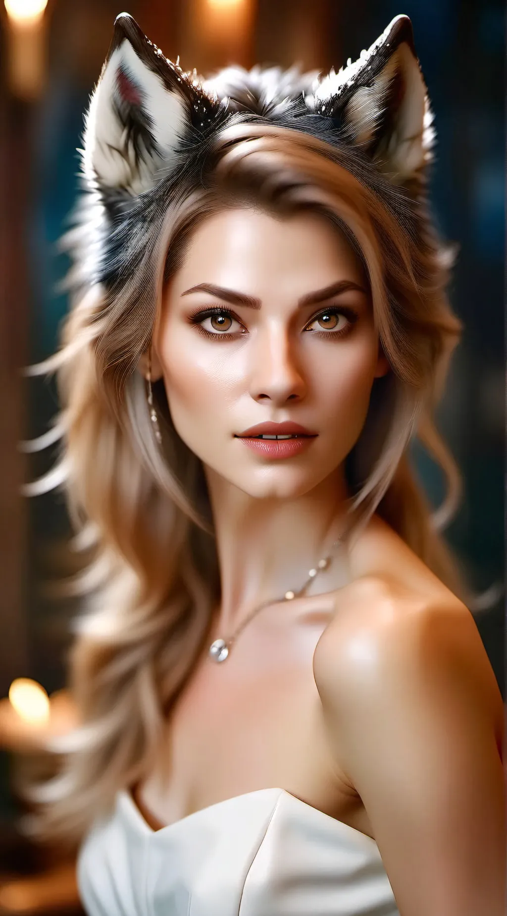 ai character: Female Werewolf  background