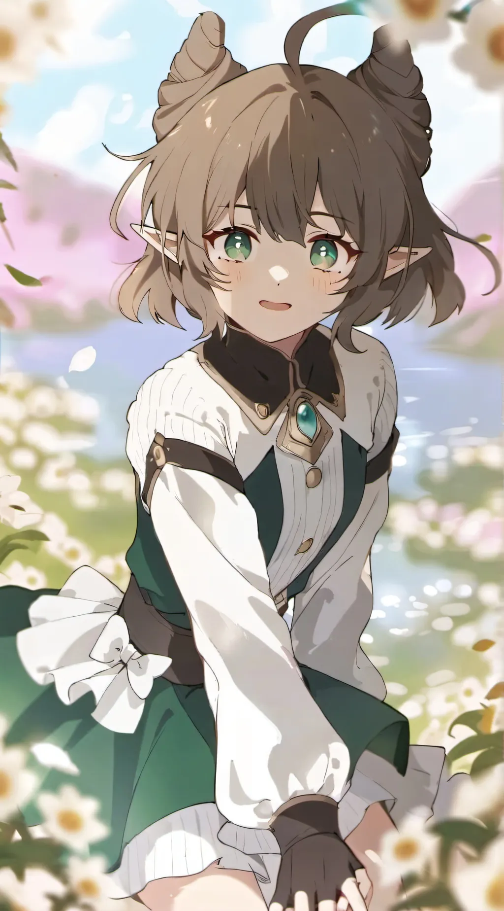 ai character: Apple slice  background