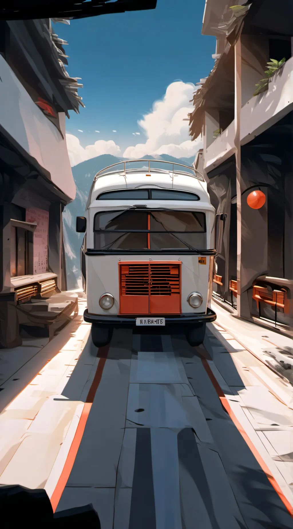 ai character: My hero bus trip background