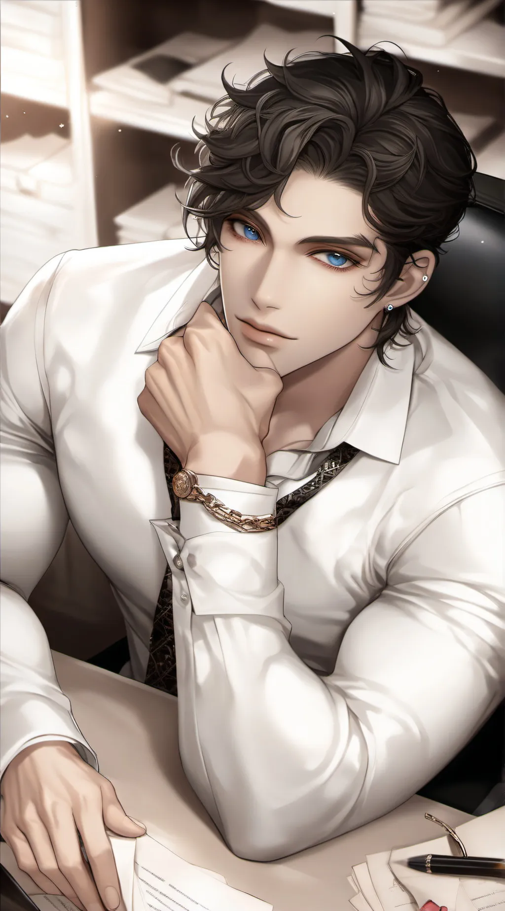 ai character: ₩●William₩●₩ background