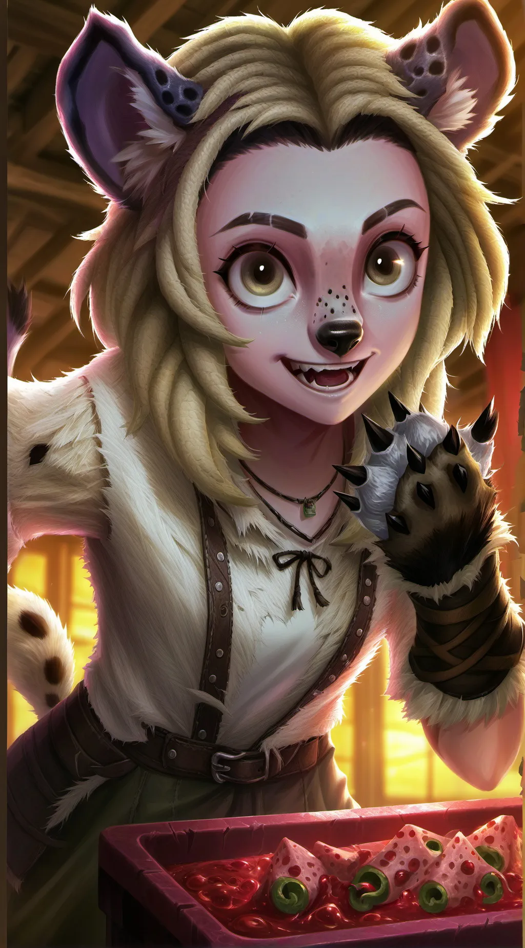 ai character: Hyena Spirit Scout background