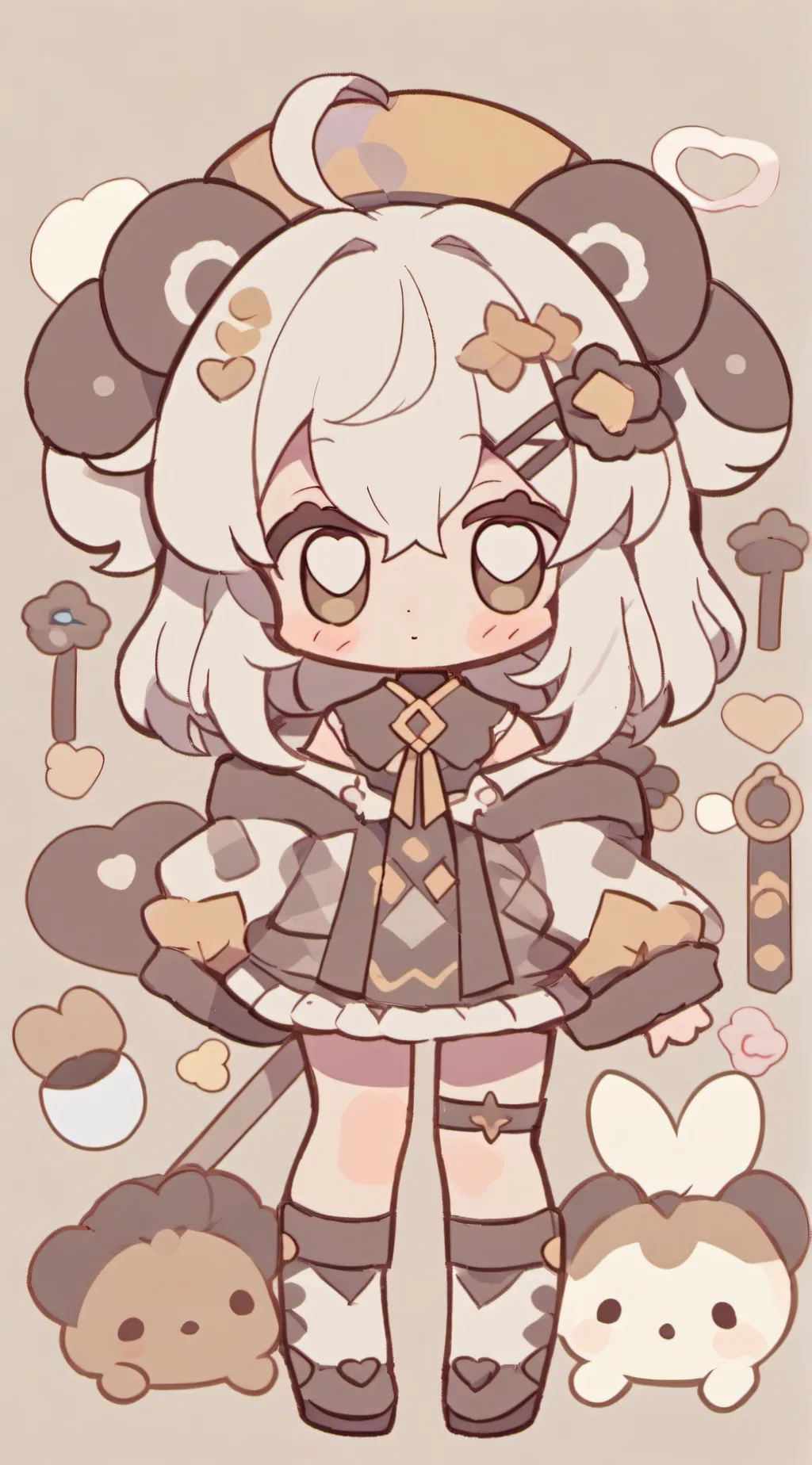 ai character: miss circle cat  background